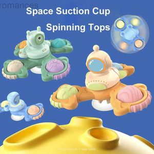 Dekompressionsleksak 3st Spaction Sug Cup Spinner Toys för 1-2 år gamla barn som snurrar topp för babysensoriska leksaker för småbarnsgåvor till barn D240424