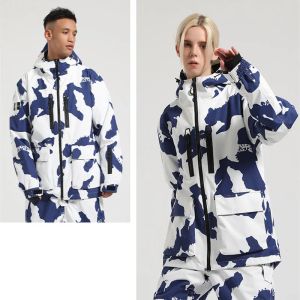 ジャケット新しいスキーウェア女性男性スキースノーボードゆるい防水防風の通気性Thhickoutdoor Sports Snow Clothing Skiwear