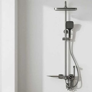 Zestawy prysznicowe łazienki wodospad zestaw prysznicowy zestaw prysznicowy Gorąca i zimna dioda LED System prysznicowy z funkcją szelfu Akcesoria prysznicowe T240422