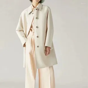 Women's Trench Coats Simple Autumn Mid-length Jacket For Women 2024 Coat