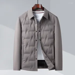 Erkek Ceketler 2024 Sonbahar ve Kış Boş Zamanları İnce Beyaz Ördek Aşağı Kapı Moda Koreli Soğuk Sıcak Slim Ceket