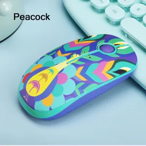 Mice Chuyi Chinese Style Wireless Mouse Ergonomic Silent Mause Panda Pea Handpainted Design Mice for Huawei Matebook Laptop Gift