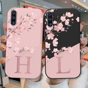 Cell Phone Cases Letter Flower Phone Case For Samsung Galaxy A50 A50S A30S A70 Shockproof TPU Bumper Soft Silicone Cover For Samsung A 70 Fundas 240423