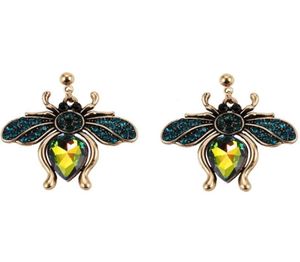 Stud Fashion Crystal Flying Honey Bee Earrings Shiny Charm Animal Metal Earring Trendy Women Party Elegant Insect Jewelry BijouxSt3960963