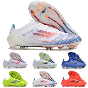 F50 FGサッカーシューズアドバンスメントパックコパアメリカユーロ2024サッカークリートスピードレガシーサッカーシューズホワイトソーラーレッドルシッドブルー