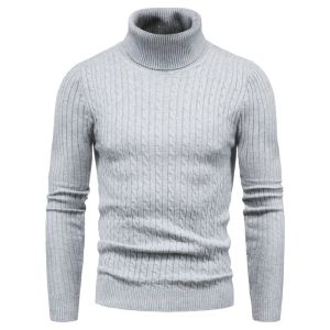 스웨터 가을과 겨울 터틀넥 따뜻한 패션 단색 스웨터 남자 스웨터 슬림 풀오버 남자 니트 스웨터 바닥 셔츠