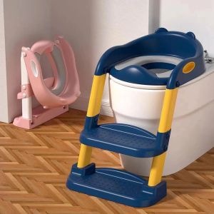 Define um novo assento de treinamento potty com escada de bate -papo, cadeira de treinamento de backrest do banheiro para crianças portáteis