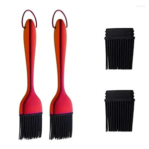 Tools 2 Packs Of Barbecue Brush With Spare Silicone Heads Pastry For Kitchen Cooking