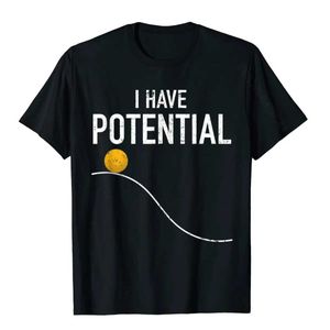 女性のTシャツ私はポテンシャルエネルギーの面白い物理学教師オタクギフトTシャツパーティートップスTシャツを男性綿Tシャツカジュアル最新240423