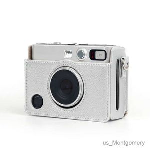 Acessórios para bolsas de câmera adequadas para fujifilm instax mini evo prata saco de câmera branca bolsa de couro de couro vintage capa de couro de fotografia digital