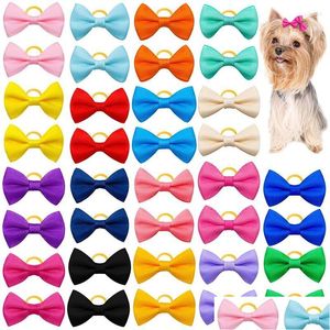 Abbigliamento per cani 10/20/30pcs Mix Colors Bows Cat Hail Cuppy Accessori per cuccioli Accessori per copricapo per cesti per animali domestici Delivery Delivery Home Garden Supp Dhdmo