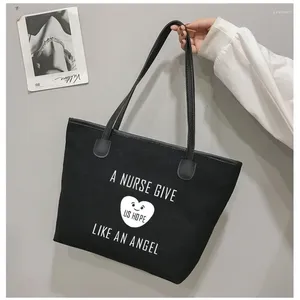 Alışveriş çantaları melek komik baskılı çanta kişiselleştirme aksesuarları hemşirelik için hediye kadın çanta plaj damla