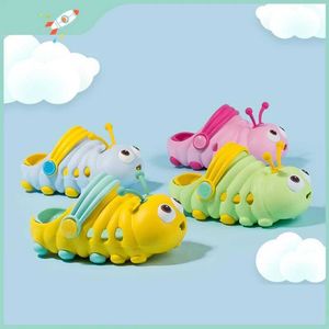 Sandals Children Summer Hole Shoes Cartoon Caterpillar Baby Boys Non-Slip Slipper Beach Sandals for Kids Girls Cute Garden Slippers 240423