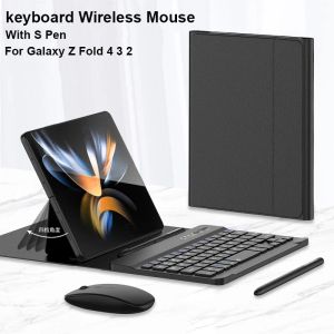 Mice With S Pen Wireless Mouse keyboard Case For Samsung Galaxy Z Fold 5 4 3 2 Leather Touch Magnetic keyboard Cover For OnePlus Open