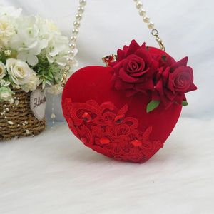Evening Bags Fashion Large Love Red Heart Day Clutch Bag Party Woman Girl Wedding Bridal Handbags