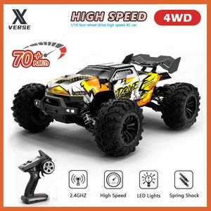 Электрический/RC CAR 1 16 70 км/ч высокоскоростной RC CAR со светодиодным 2,4 г бесщеточного 4WD -автомобиля с дистанционным управлением.