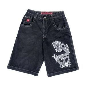 Designer Mens Shorts jnco Y2k Retro Gothic Pattern Embroidery Jnco Denim Hip Hop Bag Summer Mens Beach Jeans Gym Casual Shorts 982