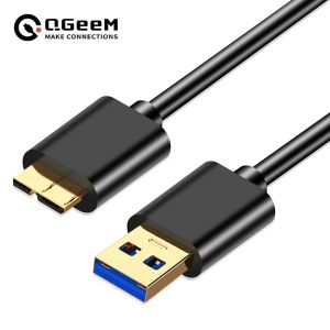 Aksesuarlar QGEEM Micro USB 3.0 Kablo Tip A ila Micro B kablosu harici sabit sürücü disk HDD Samsung S5 Note3 USB HDD Veri Kablosu