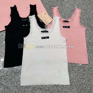 Spring Summer Tanks Top Women U Neck Vest Elastic Knitted T Shirt Solid Color Sport Tops