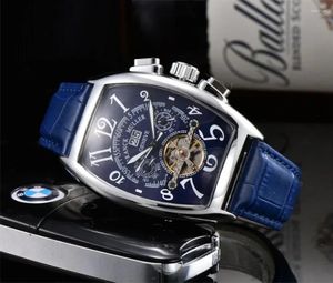 Armbanduhr Luxus Automatische mechanische Uhren für Männer Armbanduhr Tourbillon Skelett Handgelenk Uhr Männlicher Tonneau Mann