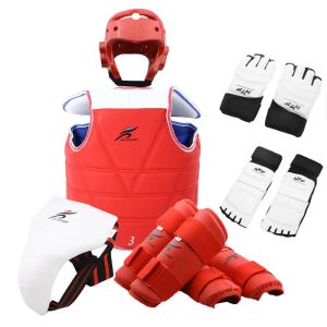 Products Taekwondo Suit Men Chest Protector Helmet Karate Jockstrap Shin Guard Boxing Women Palm Gloves Martial Arts Sparring Gear Set