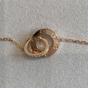 Marca de designer Carter bolo redondo anel duplo colar de diamante completo feminino dourado 18k rosa nova cadeia de colarinho de luxo leve avançado