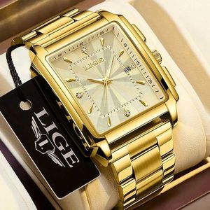 Zegarek Lige luksusowy człowiek na rękę wodoodporną światło chronografu zegarek dla mężczyzn ze stali nierdzewnej kwarcowe zegarki renOj hombre 240423