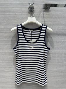 Black and white striped summer cool and refreshing women's tank top strap