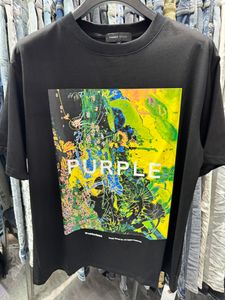 24SS Purple Brand Tshirts Designer T Shirts Trendy Fashion Mens and Womens Top Vintage Printing Clothes Summer Popular High Street Short Sleeve Size S-XXL