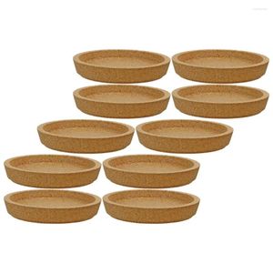 Pillow 10 Pcs Cork Cup Pads Coasters Drinks Round Anti-scald Office Plate Mat