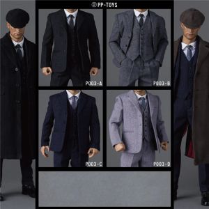 Bambole pptoys p003abcd 1/6 maschio retrò britannico retro western gangster abito gangster abiti set modello per la bambola da 12 