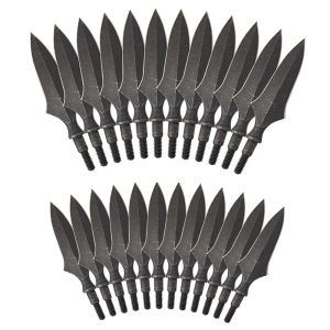 Dardos para o topo de 6/12/24pcs de aço carbono Arrowheads Sports Arco e flecha caçando seta alabard 200 dicas de seta fixa de grãos