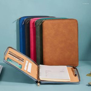 Faux Leather Notebook Composition Book Journal Agenda Organizzatore Daily Organizer Zipper Sliose Leaf con anello Racconciatura