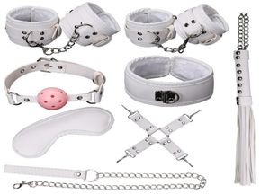8 PCS BDSM BNAIGE Set Kit Handcuffs Ball Whip Collar Fetish Handboeiien Ferramentas sexuais para brinquedos eróticos T2005208454849