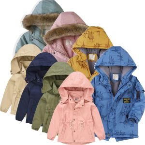 Shirts England Style Kids Hooded Outwear Baby Girl Boy Solid Zipper Windbreaker Children Fashion Hoodie Jackets Winter Warm Parkas