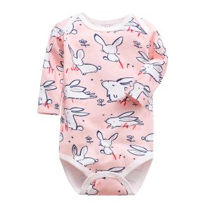 One-Pieces wholesale Newborn Toddler Infant Baby Girl Jumpsuit Romper Cotton Long Sleeve 024 Months bodysuit Outfits Cute Cartoon Clothes