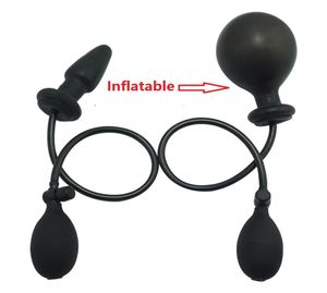 Nuovo silicone grande pompa nera in nere Up Airftable Bulk Bulk Dildo Cuggino anale Plug dilatatori di dilatatori Sex Toys for Men Woman Gay Y18110102532098