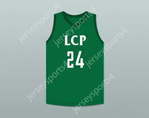 Custom qualsiasi numero Mens Youth/Kids Tacko Fall 24 Liberty Christian Prep Lions Green Basketball Jersey 1top Cucite S-6xl