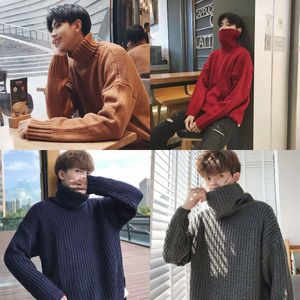 Hombre Winter Warm Turtleneck Sweater Men Fashion Knitted Mens Sweaters Casual Slim Pullover Male Double Collar Tops 665LC 201022 s s