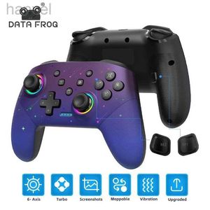 Controller di gioco Joysticks Data Frog Wireless Controller per Switch OLED/Lite/PC Console Pro GamePad con funzione turbo programmabile Light RGB D240424