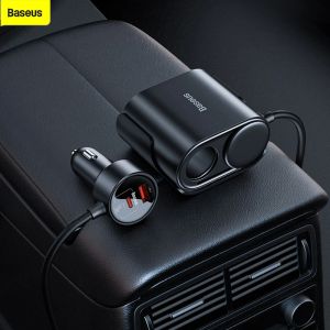 Chargers Baseus 30W Szybkie ładowanie USB C Ładówka samochodowa 2 w 1 papierosy Lostowniczka Uniwersalna ładowarka telefoniczna Adapter USB Szybka ładowarka