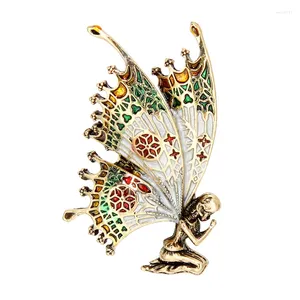 Brosches Retro Fashion Beauty Butterfly Angel Brosch High-End Women's Personality Pin Autumn and Winter Accessories