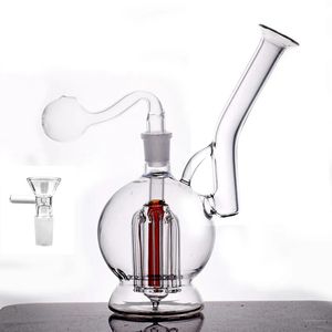 Wholesale mini Thick Glass tobacco Pipe 6Arm Tree Perc Bubblers Heady Recycler Water Oil Dab Rigs bong for Smoking with 14mm Banger