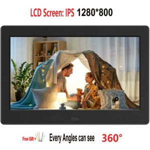 Frames 10"Digital Picture Photo Frame IPS FullView Screen Photo Album 1280*800 Clock Calendar Video Player with Remote Control