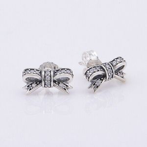 925 sterling sterling silver incate bow stud أقراط للأقراط الكلاسيكية ذات الأطوار المستحضر المجوهر