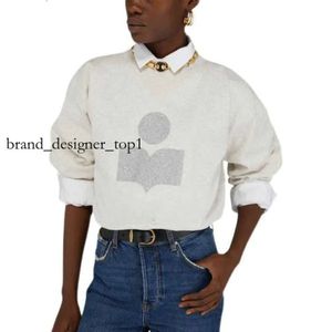 Isabel Marant Hoodies moda wysokiej klasy designerski luksusowy bawełniany trójkąt na pół szyi bluzy bluzy Topy Sweter Najlepsze luźne bluzy 9773