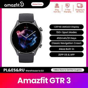 Armbandsur nya Amazfit GTR 3 GTR3 GTR-3 Smartwatch Alexa Inbyggd hälsoövervakning 1.39 AMOLED Display Smart Watch for Android iOS Telefon 240423