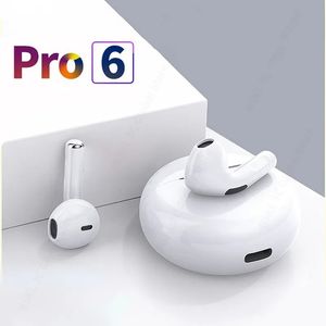 Nya TWS Air Pro 6 TWS trådlösa hörlurar Fone Bluetooth -hörlurar Mic Pods In Ear Earuds Earuds Sport Headset för Xiaomi iPhone Samsung Infinix Tecno