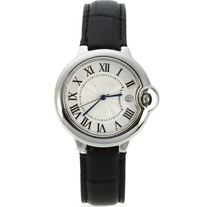 Männer Frauen 36mm Designer Watch hochwertige Quarzbewegung Roman mit schwarzer Leder -Dial -Einsatzschnalle für Herren Uhren Smart Gift Automatic Cart cooles Geschenk