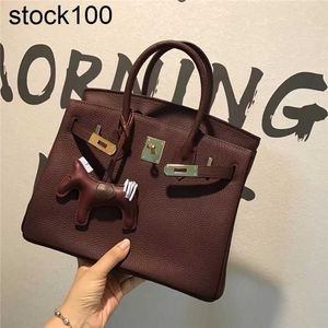 Platinum Handbag Women's Bag Fashion Litchi Grain Top Layer Cow Portable Shoulder Messenger Handmade Genuine Leather